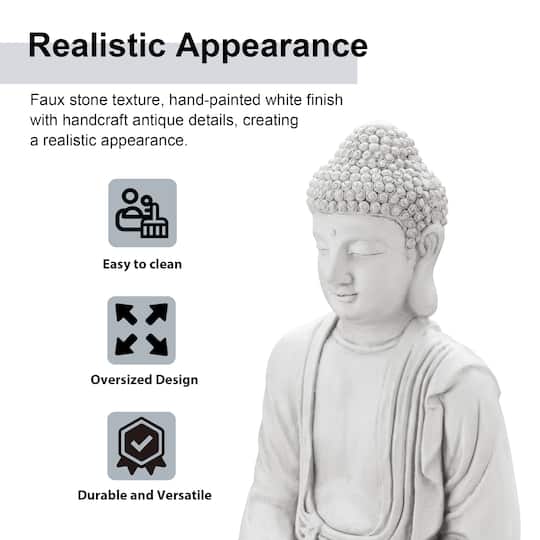 Glitzhome® 29.5" Oversized MGO Meditating Buddha Statue